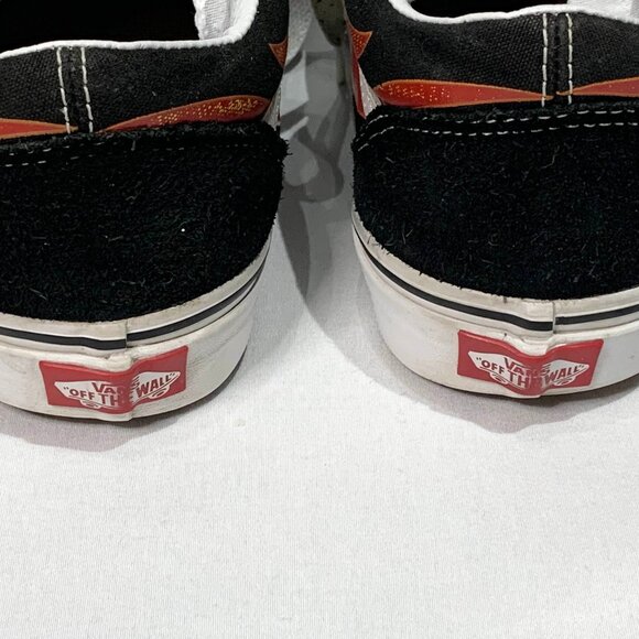 Vans Off The Wall Old School Flame Black Yellow Red US 8 Skateboard Shoes - Picture 5 of 11